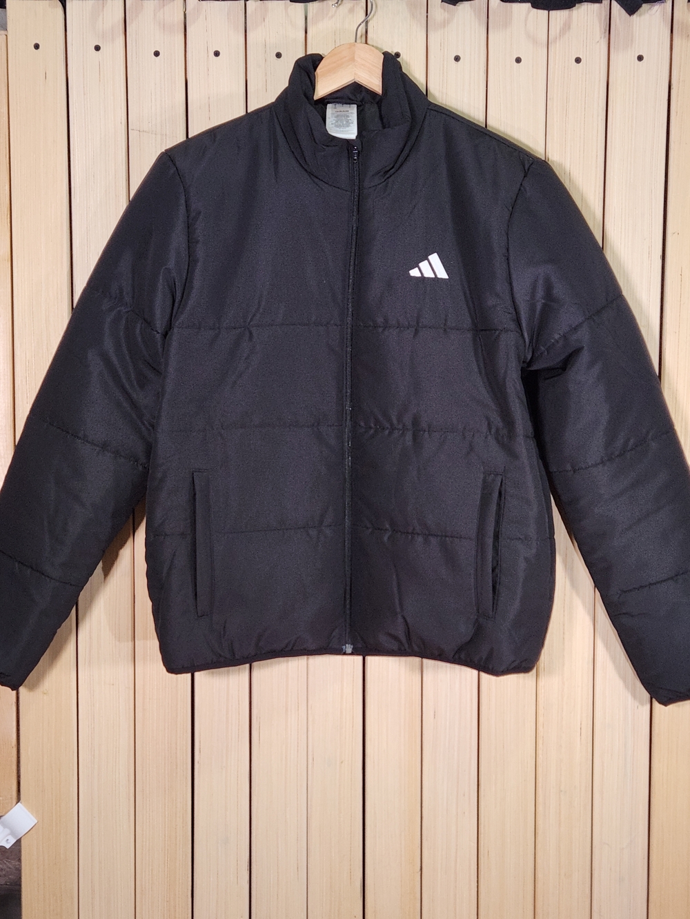 Adidas Puffer Jacket Black with White Logo